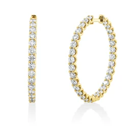 Creolen aus 750 Gold Gelbgold 60 Brillanten 3,34ct TW-SI 30,3x2,5mm