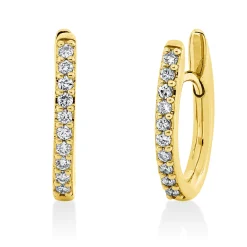 Creolen aus 750 Gold Gelbgold 20 Brillanten 0,25ct TW-SI 16,1x2mm