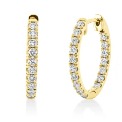 Creolen aus 750 Gold Gelbgold 34 Brillanten 0,96ct TW-SI 19,6x2,5mm