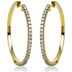 Creolen aus 750 Gold Gelbgold 50 Brillanten 0,7ct TW-SI 30x1,8mm
