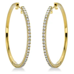 Creolen aus 750 Gold Gelbgold 56 Brillanten 0,51ct TW-SI 29,5x1,4mm