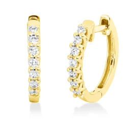 Creolen aus 750 Gold Gelbgold 14 Brillanten 0,26ct TW-SI 15,8x2,2mm