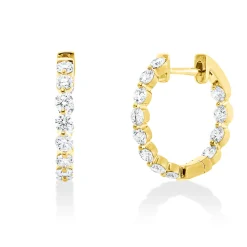 Creolen aus 750 Gold Gelbgold 24 Brillanten 1,02ct TW-SI 15,9x4,4mm