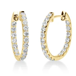 Creolen aus 750 Gold Gelbgold 36 Brillanten 1,38ct TW-SI 19,6x2,3mm