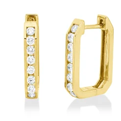 Creolen aus 750 Gold Gelbgold 16 Brillanten 0,41ct TW-SI 16,5x2,9mm
