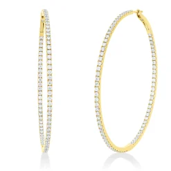 Creolen aus 750 Gold Gelbgold 158 Brillanten 3,3ct TW-SI 58x2,1mm