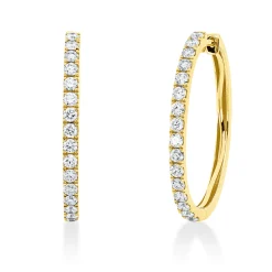 Creolen aus 750 Gold Gelbgold 32 Brillanten 1,28ct TW-SI 30x2,5mm