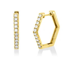 Creolen aus 750 Gold Gelbgold 20 Brillanten 0,5ct TW-SI 20,7x2,3mm