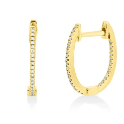 Creolen aus 750 Gold Gelbgold 62 Brillanten 0,09ct TW-SI 13,5x1mm