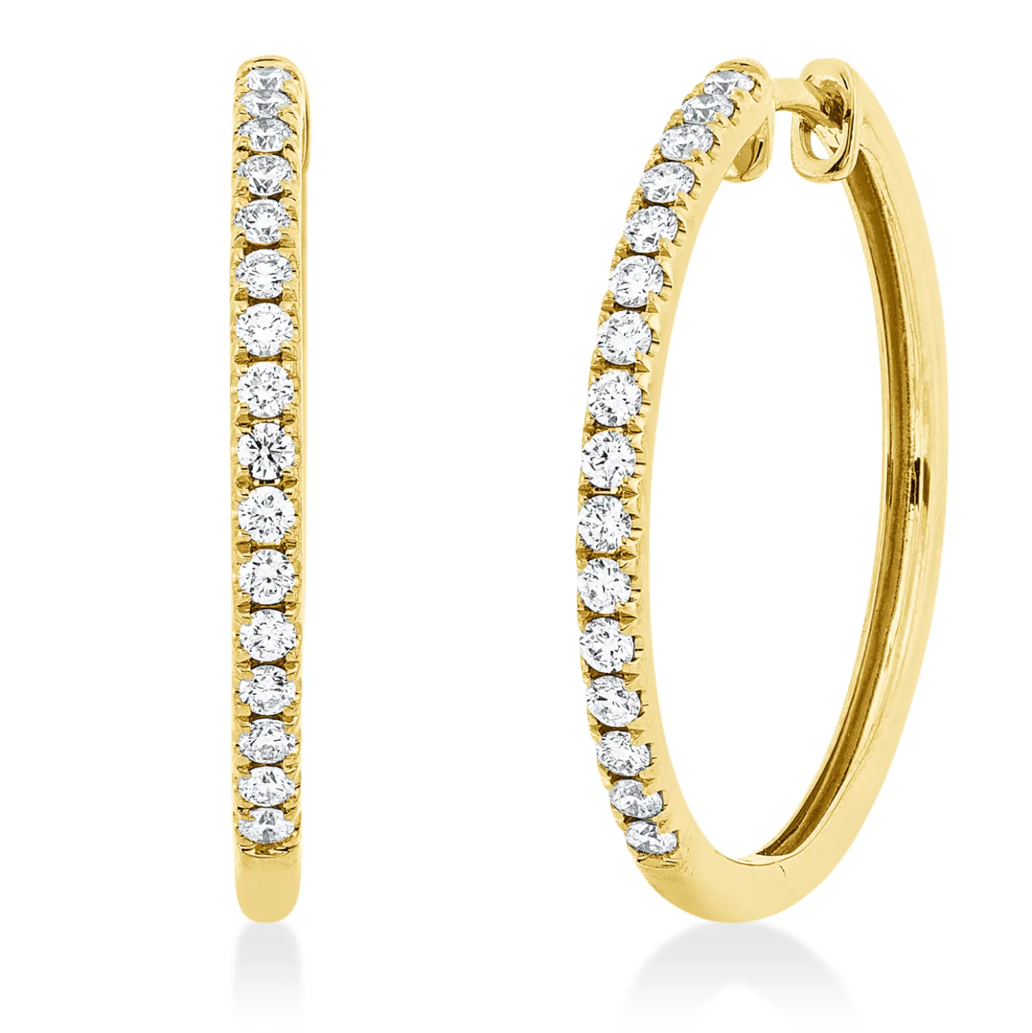 Creolen aus 750 Gold Gelbgold 32 Brillanten 0,43ct TW-SI 24,3x1,8mm