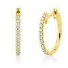 Creolen aus 750 Gold Gelbgold 28 Brillanten 0,14ct TW-SI 14,6x1,6mm