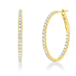 Creolen aus 750 Gold Gelbgold 66 Brillanten 0,97ct TW-SI 25,6x1,6mm