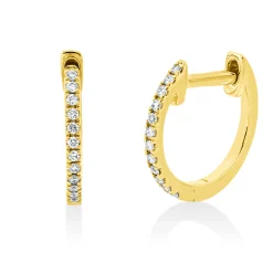Creolen aus 750 Gold Gelbgold 24 Brillanten 0,06ct TW-SI 11x1mm