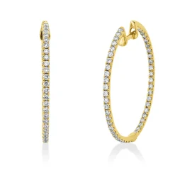 Creolen aus 750 Gold Gelbgold 96 Brillanten 0,55ct TW-SI 23,4x1,2mm