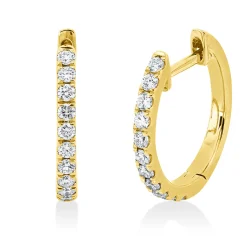Creolen aus 750 Gold Gelbgold 22 Brillanten 0,22ct TW-SI 13x1,4mm