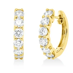 Creolen aus 750 Gold Gelbgold 12 Brillanten 1,18ct TW-SI 15,9x3mm