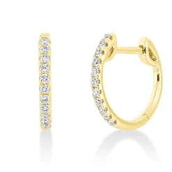 Creolen aus 750 Gold Gelbgold 22 Brillanten 0,25ct TW-SI 15x1,5mm