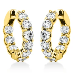 Creolen aus 750 Gold Gelbgold 18 Brillanten 3,32ct TW-SI 18,9x3,5mm