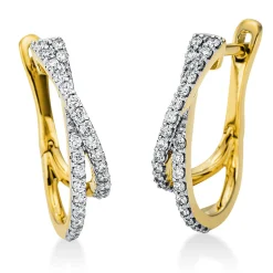 Creolen aus 750 Gold Gelbgold 52 Brillanten 0,47ct TW-SI 20,5x3,6mm
