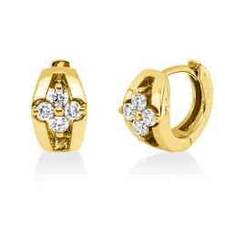Creolen aus 585 Gold Gelbgold 8 Brillanten 0,28ct TW-SI 11,6x6,3mm