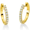 Creolen aus 750 Gold Gelbgold 18 Brillanten 0,31ct TW-SI 16,1x1,9mm