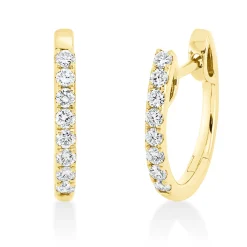 Creolen aus 750 Gold Gelbgold 16 Brillanten 0,28ct TW-SI 14,1x1,9mm