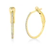 Creolen aus 750 Gold Gelbgold 80 Brillanten 0,18ct TW-SI 21x1,1mm