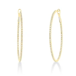 Creolen aus 750 Gold Gelbgold 130 Brillanten 0,5ct TW-SI 34,8x1,4mm