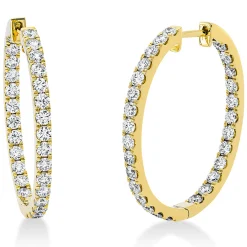 Creolen aus 750 Gold Gelbgold 56 Brillanten 2,47ct TW-SI 29,4x2,5mm