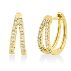 Creolen aus 750 Gold Gelbgold 44 Brillanten 0,12ct TW-SI 13,3x5,8mm