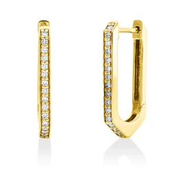 Creolen aus 585 Gold Gelbgold 30 Brillanten 0,21ct TW-SI 20,8x2,3mm