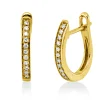 Creolen aus 750 Gold Gelbgold 22 Brillanten 0,08ct TW-SI 13,1x1,7mm