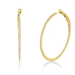 Creolen aus 750 Gold Gelbgold 200 Brillanten 0,4ct TW-SI 36,7x0,9mm