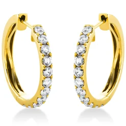 Creolen aus 750 Gold Gelbgold 22 Brillanten 0,89ct TW-SI 20x2,4mm