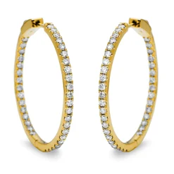 Creolen aus 750 Gold Gelbgold 74 Brillanten 1,95ct TW-SI 31,5x2,5mm