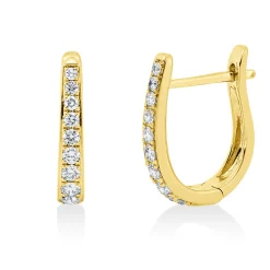 Creolen aus 750 Gold Gelbgold 18 Brillanten 0,33ct TW-SI 15x2,8mm