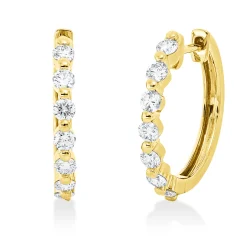 Creolen aus 750 Gold Gelbgold 14 Brillanten 0,6ct TW-SI 17,8x2,2mm