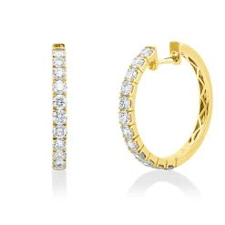 Creolen aus 750 Gold Gelbgold 24 Brillanten 1,93ct TW-SI 24,4x2,7mm