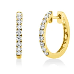 Creolen aus 750 Gold Gelbgold 18 Brillanten 0,59ct TW-SI 17,6x2mm