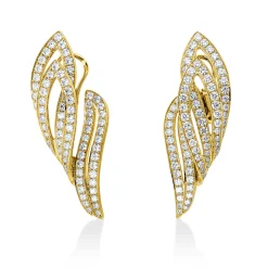 Creolen aus 750 Gold Gelbgold 184 Brillanten 4,11ct TW-VSI 44,2x16mm