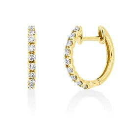 Creolen aus 750 Gold Gelbgold 18 Brillanten 0,22ct W-PI 13,3x1,4mm