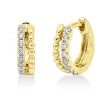 Creolen aus 750 Gold Gelbgold 16 Brillanten 0,14ct W-SI 9,6x3mm