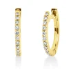 Creolen aus 750 Gold Gelbgold 22 Brillanten 0,09ct W-SI 11,5x1,4mm