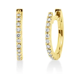 Creolen aus 750 Gold Gelbgold 22 Brillanten 0,09ct W-SI 11,5x1,4mm