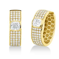 Creolen aus 750 Gold Gelbgold 114 Diamanten 2,42ct F-VSI 20,2x6,7mm