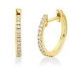 Creolen aus 750 Gold Gelbgold 28 Diamanten 0,12ct I-PI 12,5x1,4mm
