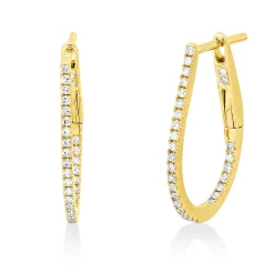 Creolen aus 750 Gold Gelbgold 58 Diamanten 0,19ct TW-SI/PI 19x1mm