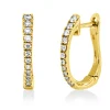 Creolen aus 585 Gold Gelbgold 24 Diamanten 0,18ct TW-SI 14,9x2,2mm