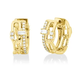Creolen aus 750 Gold Gelbgold 28 Diamanten 0,31ct TW-SI 15,3x14,2mm