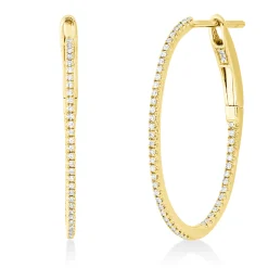 Creolen aus 750 Gold Gelbgold 102 Diamanten 0,18ct TW-SI 24,5x1mm